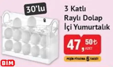 3 KATLI RAYLI DOLAP İÇİ YUMURTALIK